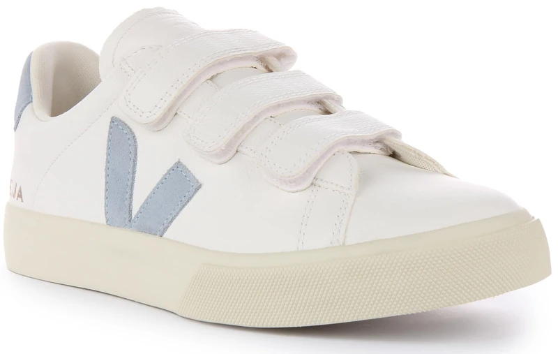 Veja Recife Men's Leather Trainers - Extra White/Steel - 11.5
