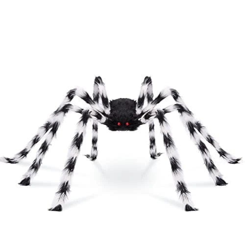 Halloween Decorations Spider Web, 50'' Giant Spider + 200'' Triangular Giant Spider Web and 20G Spider Web, Halloween Spider for Indoor Outdoor Scary Haunted House Spider Web Party Halloween Yard