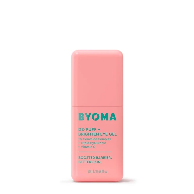 BYOMA De-Puff and Brighten Eye Gel (20ml) Lightweight Gel Cream for Dark Circles, Puffiness and Wrinkles - Under Eye Cream With Hyaluronic Acid and Vitamin C - Barrier Repair Skincare