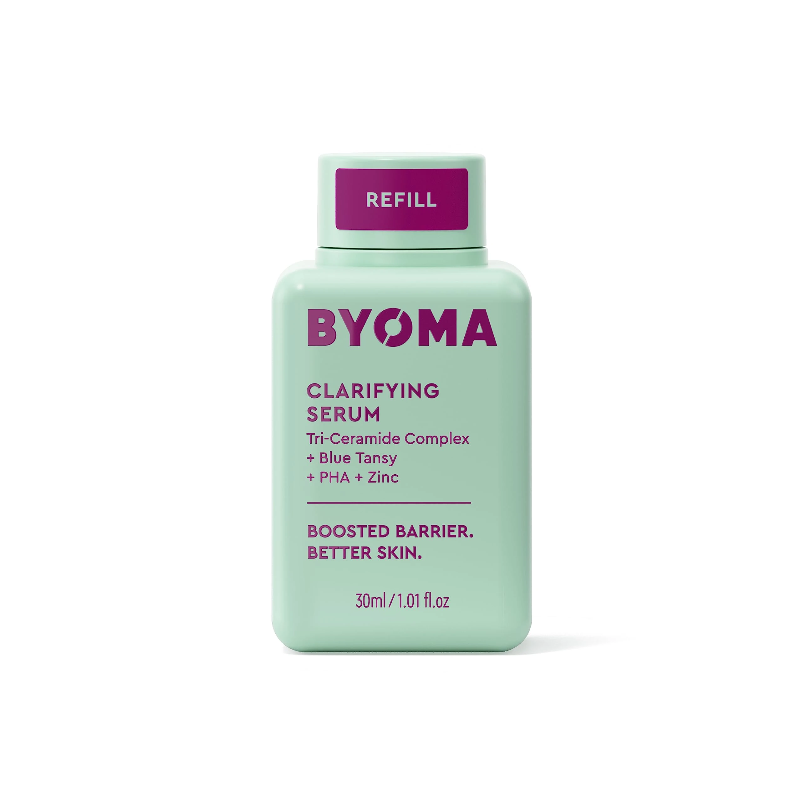 BYOMA Clarifying Serum Refill (30ml) Clarifying Facial Serum for Acne Prone Skin with Ceramides, Blue Tansy, PHA and Zinc for a Balanced and Healthy Skin