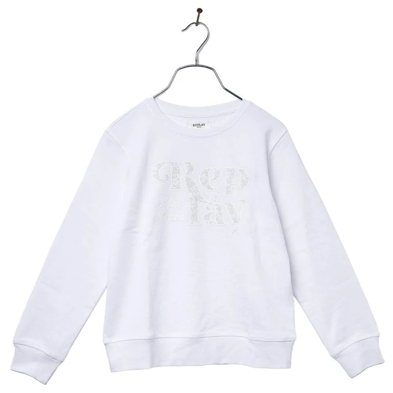 Replay girls cotton sweatshirt, white (White 001), 6 years
