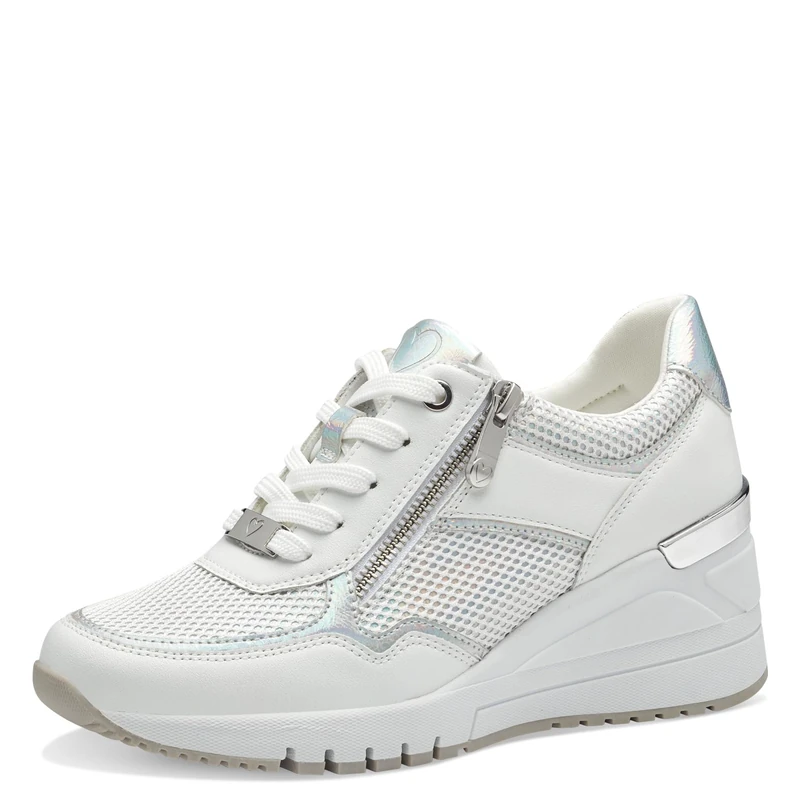 MARCO TOZZI Women's 2-23743-42 Sneaker, White Comb, 7.5 - Image 1
