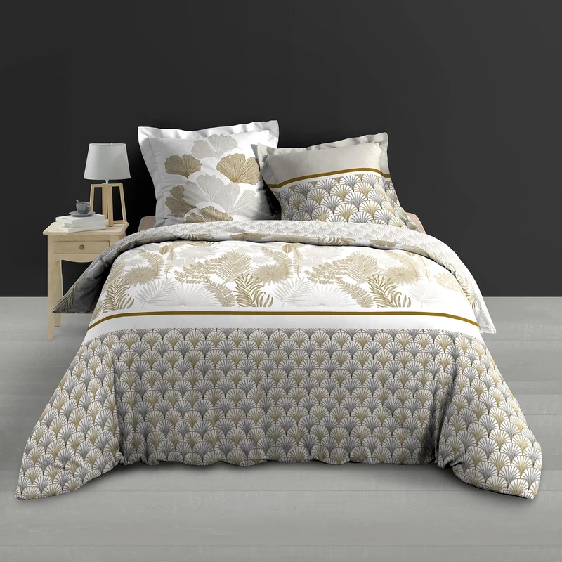 Douceur d'Intérieur, 3-Piece Bedding Set (260 x 240 cm) Melisse, Cotton Percale