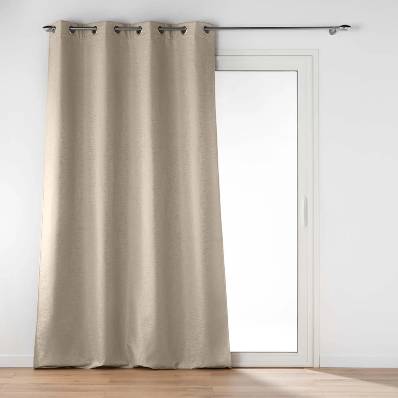 Douceur d'Intérieur, Thermal Insulated Curtain (140 x 260 cm) Polarine Linen, Insulated/Jacquard