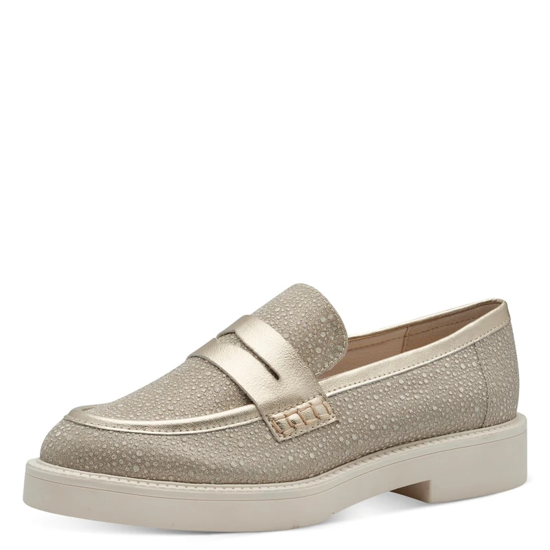 MARCO TOZZI Women's 2-24302-41 Loafers, Gold, 4