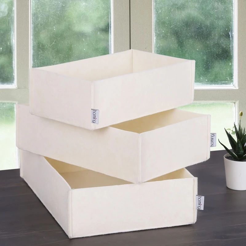WELL HOME MOBILIARIO & DECORACIÓN Flat Desk Organizer Set (3 Pieces) Cream