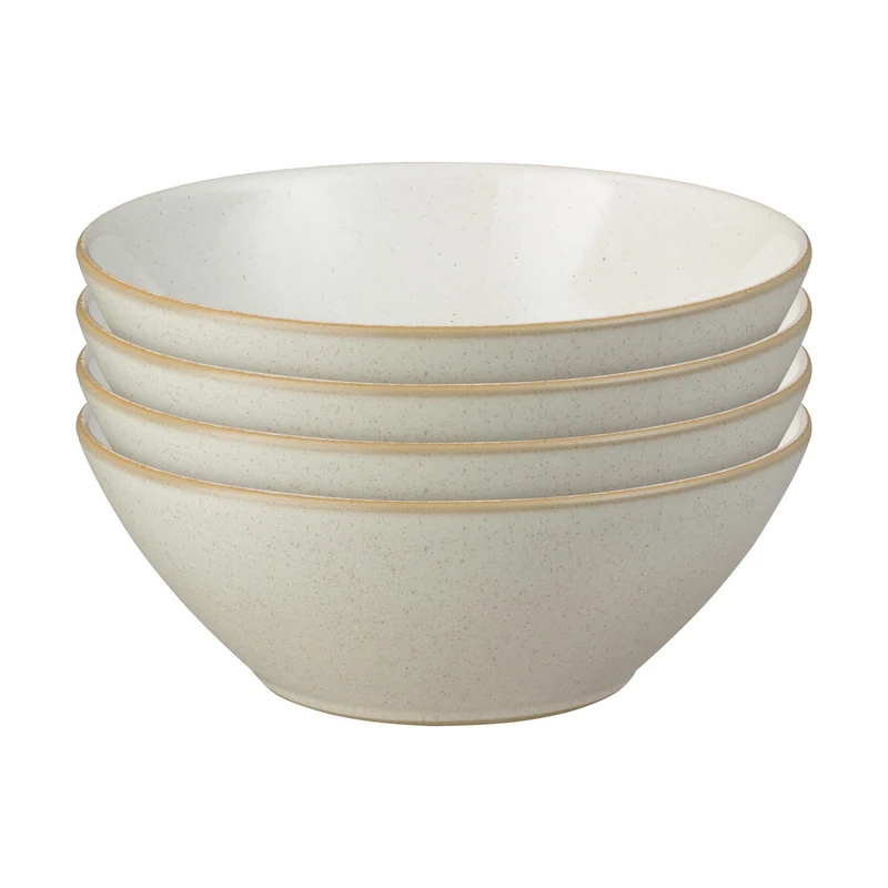 Denby - Impression Cream Cereal Bowls Set of 4 - Dishwasher Microwave Safe Crockery - Ceramic Stoneware Tableware Soup Bowls