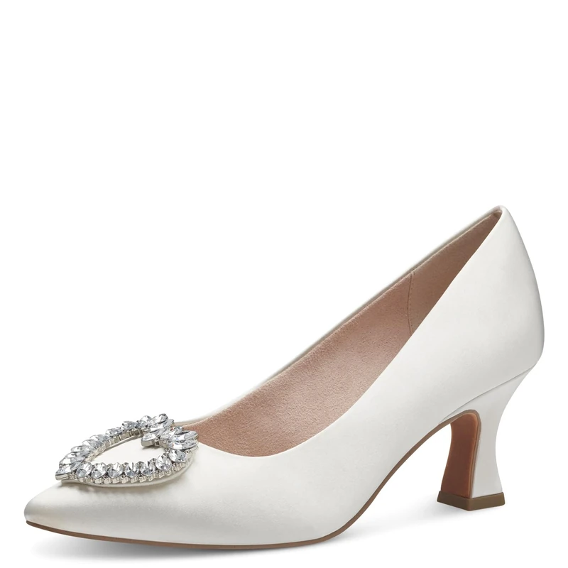 MARCO TOZZI Women's 2-82401-42 Pumps, Ivory Satin, 7.5