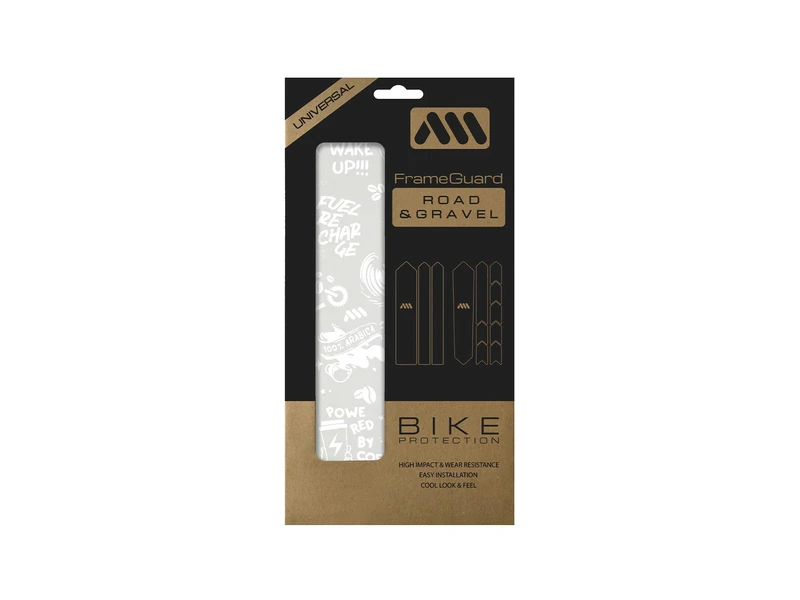 All Mountain Style AMS High Impact Frame Guard Gravel/Road - Protects your bike from scratches and dings, Coffee White