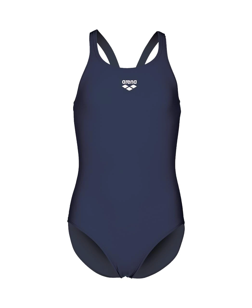 ARENA Dynamo Junior R Girl's One-Piece Swimsuit, Sports Swimsuit in Chlorine and Salt Resistant Maxfit ECO-Fabric with UPF 50+ UV Protection Navy