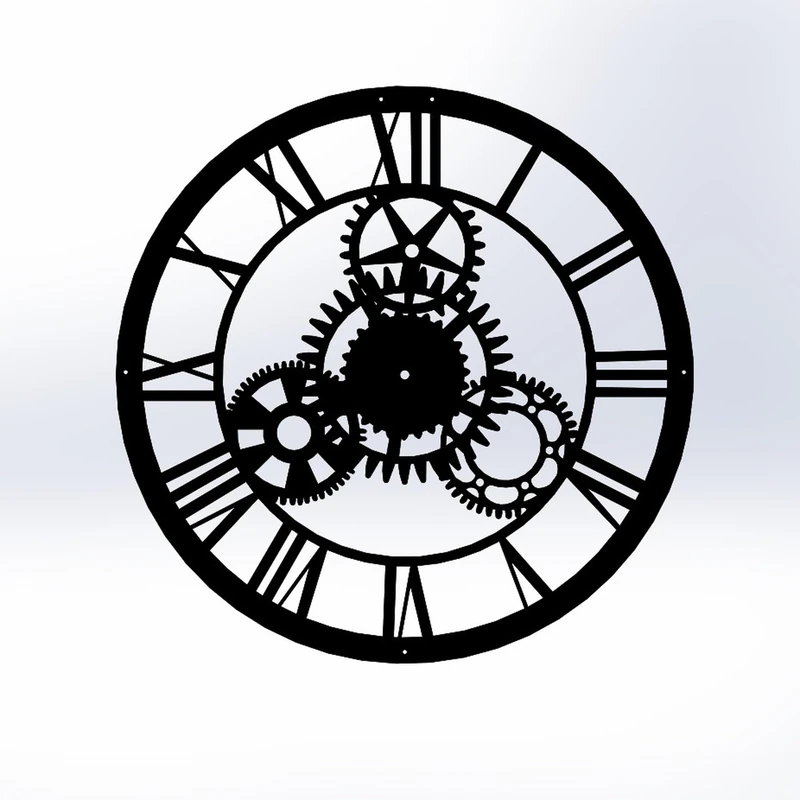 WELL HOME MOBILIARIO & DECORACIÓN Decorative metal circle wall clock with gears style