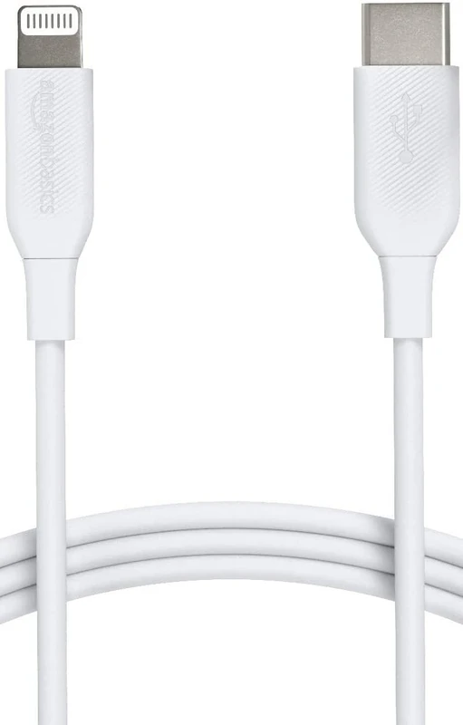 Amazon Basics USB-C to Lightning Cable, MFi Certified iPhone Charger – White, 91 Centimetre,120 count total - Image 1