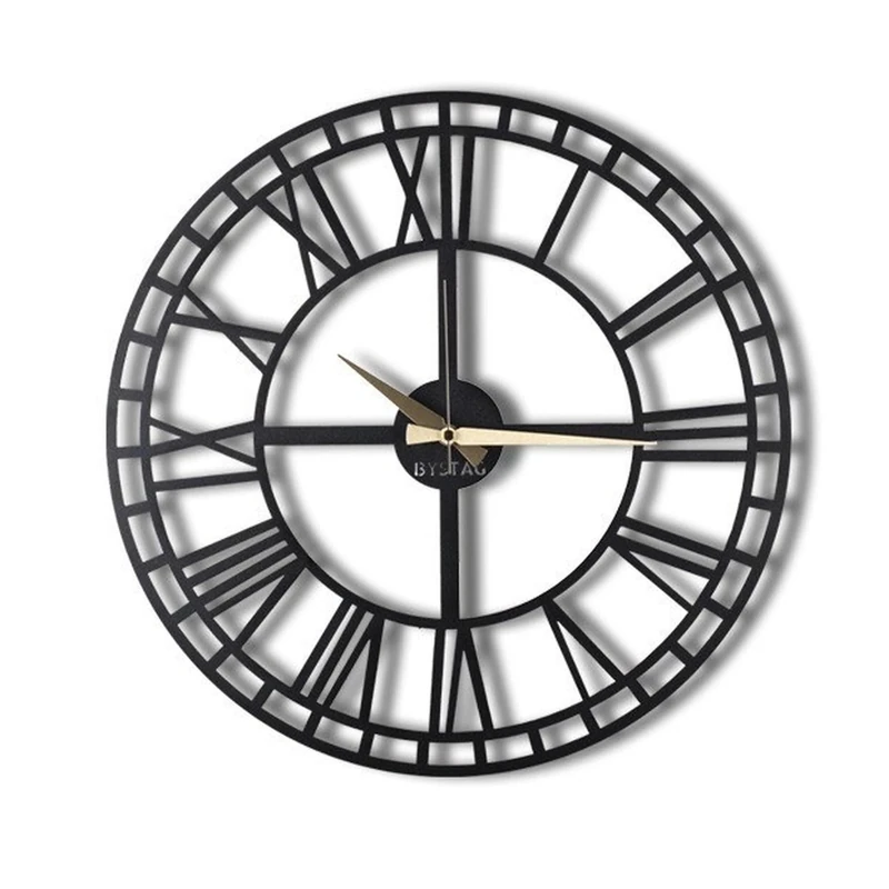 WELL HOME MOBILIARIO & DECORACIÓN Decorative Metal Wall Clock with Roman Numerals Style 70x70