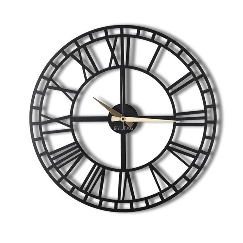 WELL HOME MOBILIARIO & DECORACIÓN Decorative Metal Wall Clock with Roman Numerals Style 50x50