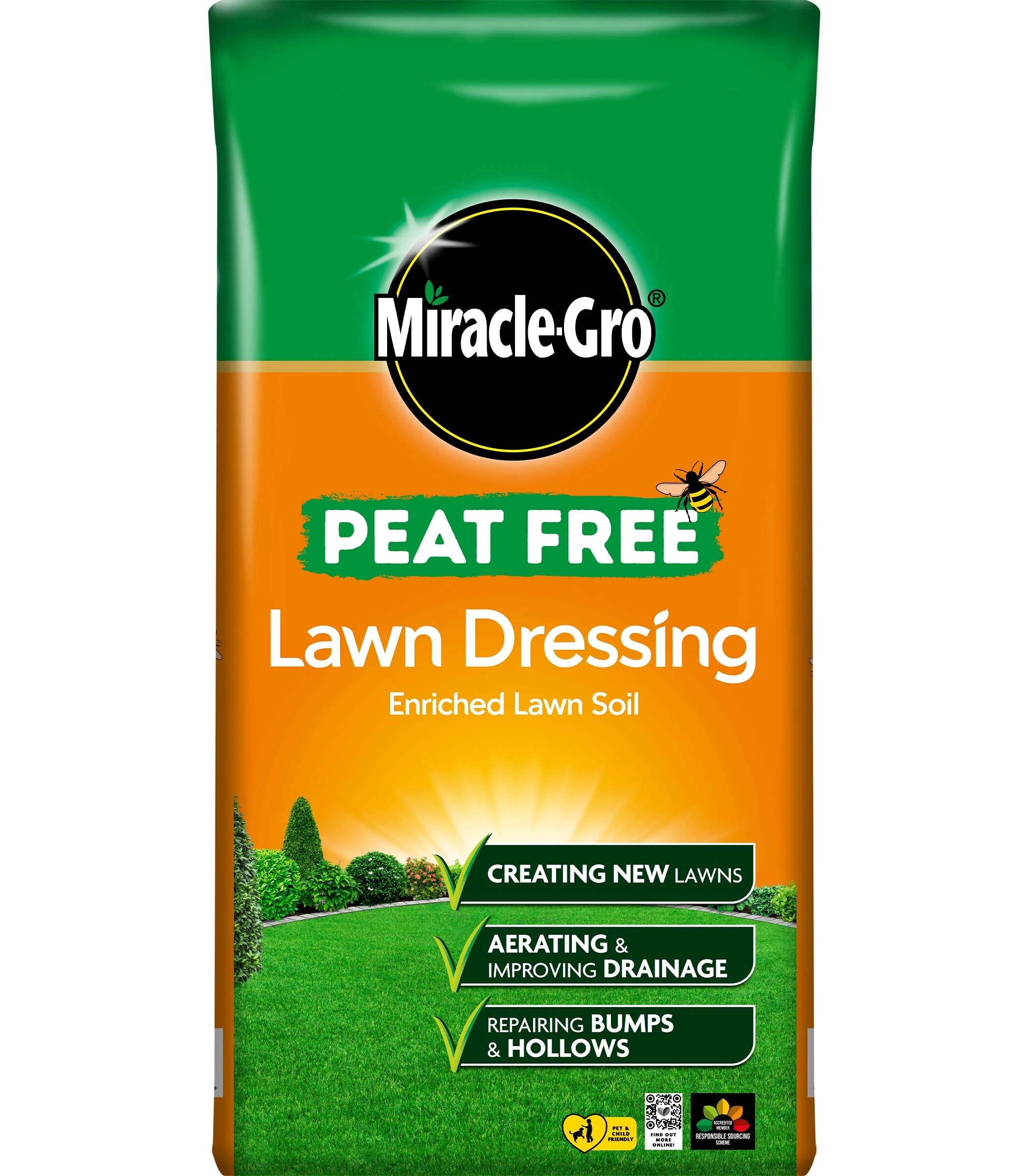 25L Lawn Dressing Soil Compost, Peat Free, Multi Purpose Fertilisers, Gardening Soils for Outdoor and Indoor Planting, Small to Large Plants