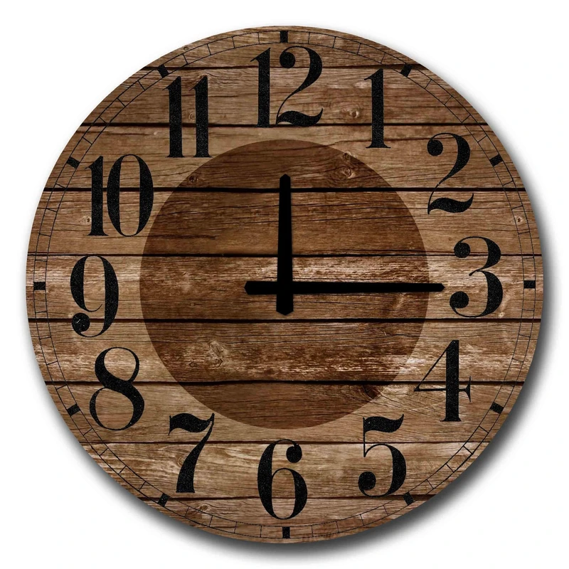 WELL HOME MOBILIARIO & DECORACIÓN MDF Plank Style Decorative Clock