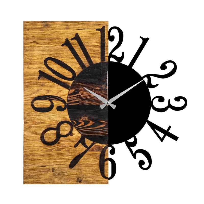 WELL HOME MOBILIARIO & DECORACIÓN Decorative wooden wall clock half and half