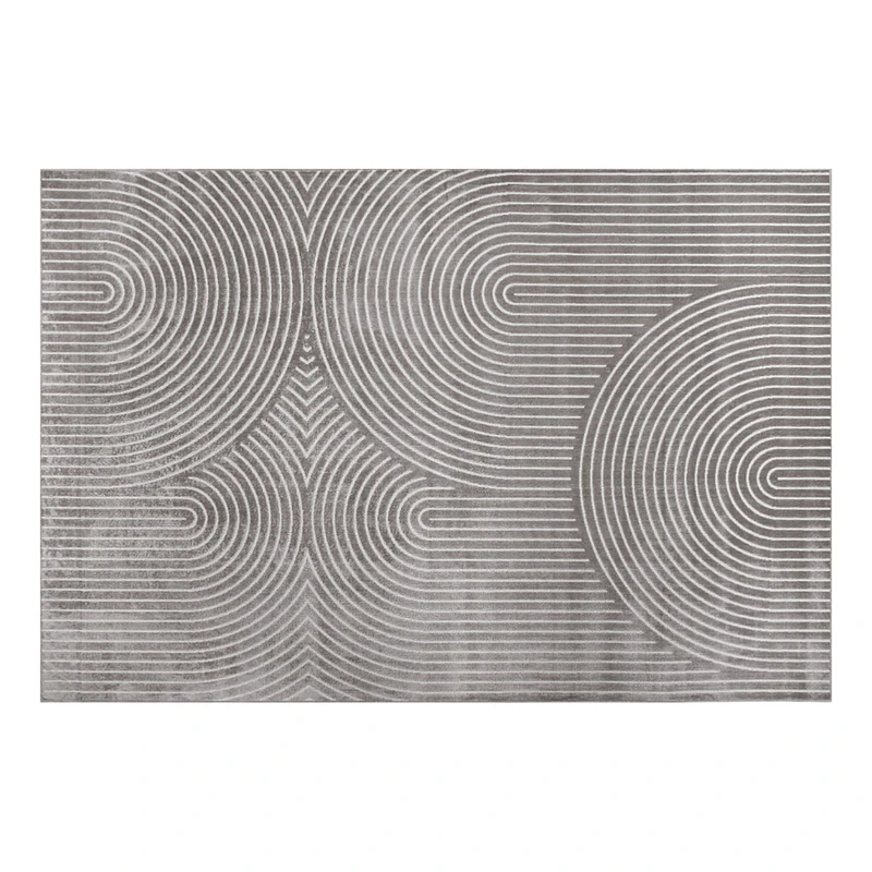 Douceur d'Intérieur, Rectangular Rug (140 x 200 cm) Geode Grey Embossed Viscose