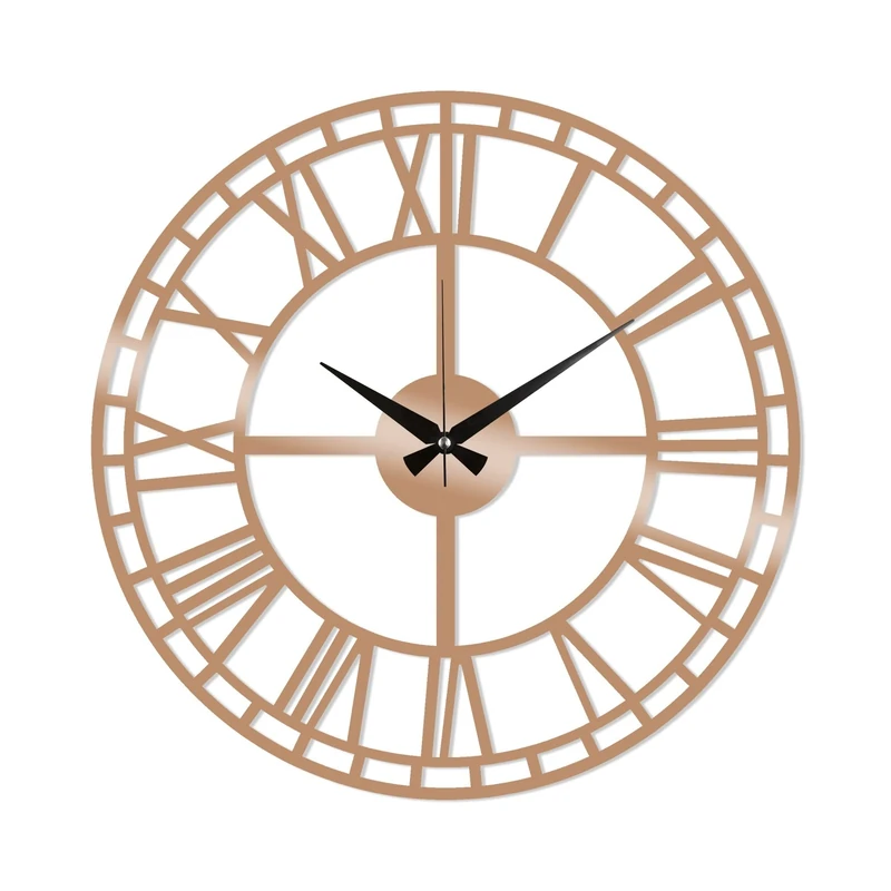 WELL HOME MOBILIARIO & DECORACIÓN Metal Decorative Circular Wall Clock Roman Numerals Copper