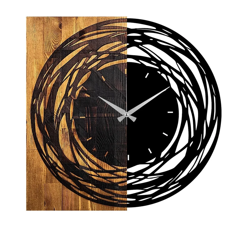 WELL HOME MOBILIARIO & DECORACIÓN Decorative Wood Wall Clock with Rotations Style