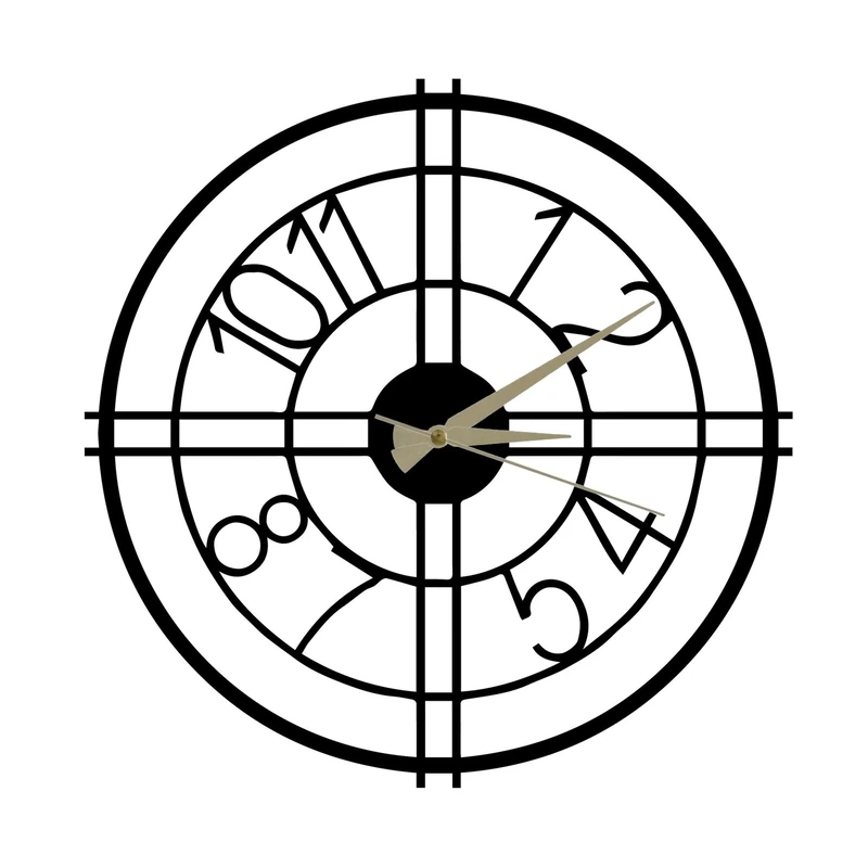 WELL HOME MOBILIARIO & DECORACIÓN Decorative Metal Wall Clock with Cross Style