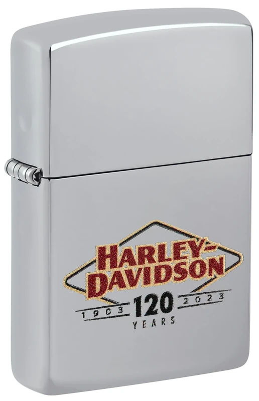Zippo Windproof Lighter, Harley-Davidson Design – High Polished Chrome, Colour Image – Refillable, Reusable, Windproof Design – Comes in Gift Box – Made in USA