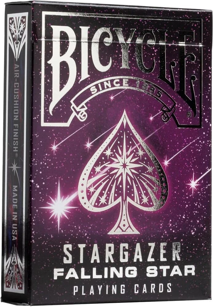 Bicycle® Stargazer Falling Star Playing Cards - 1 Deck, Air Cushion Finish, Professional, Superb Handling & Durability, Great Gift For Card Collectors, Black