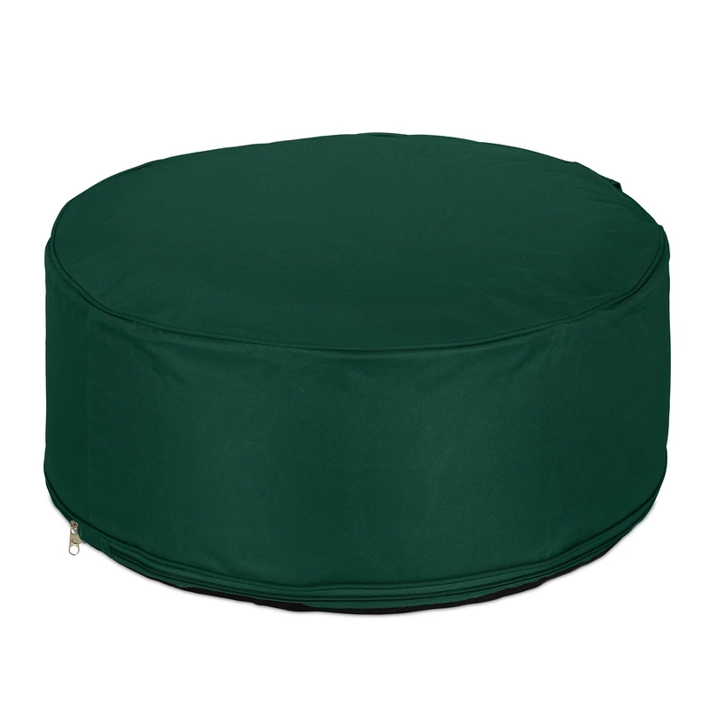 Relaxdays Inflatable Footstool, Outdoor Pouffe for Camping, Garden & Balcony, Round Footrest, Seat, 26 x 56 cm, Green, Polyester