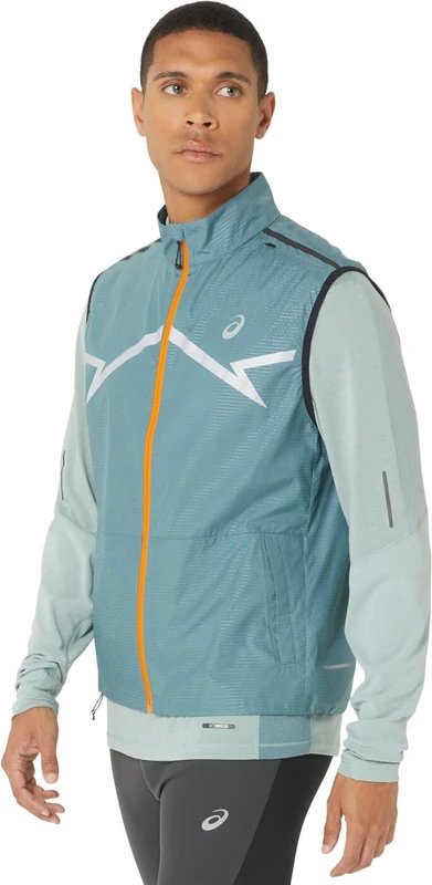 Asics 2011C874-400 LITE-SHOW VEST Jacket Men's FOGGY TEAL Size XL