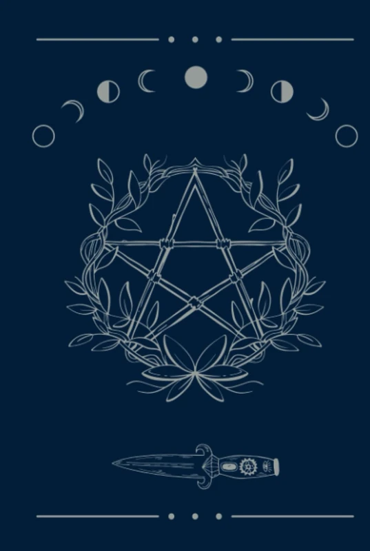 Book of Shadows: Hardcover - Midnight Blue and Grey | 150 Blank Unlined Pages on Old Paper | Embedded Watermark Graphics | 6x9"