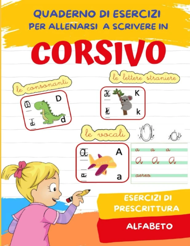 Quaderno per imparare a scrivere in Corsivo: Impara a scrivere in corsivo in modo facile