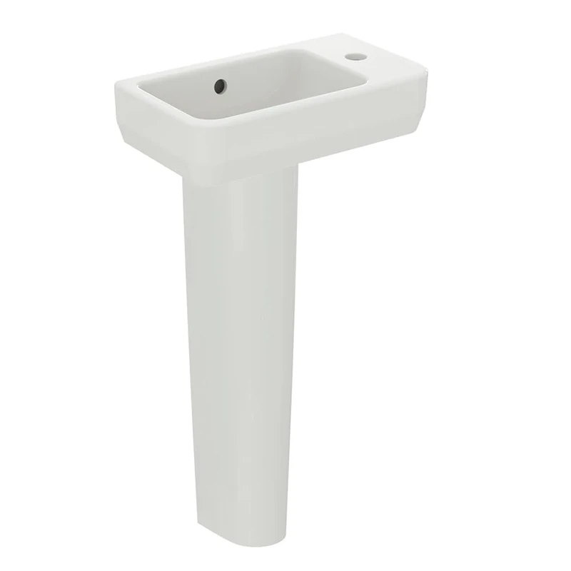 Ideal Standard i.Life S 45cm Full Pedestal Cloakroom Sink/Basin, 1 Tap Hole, T518601, White