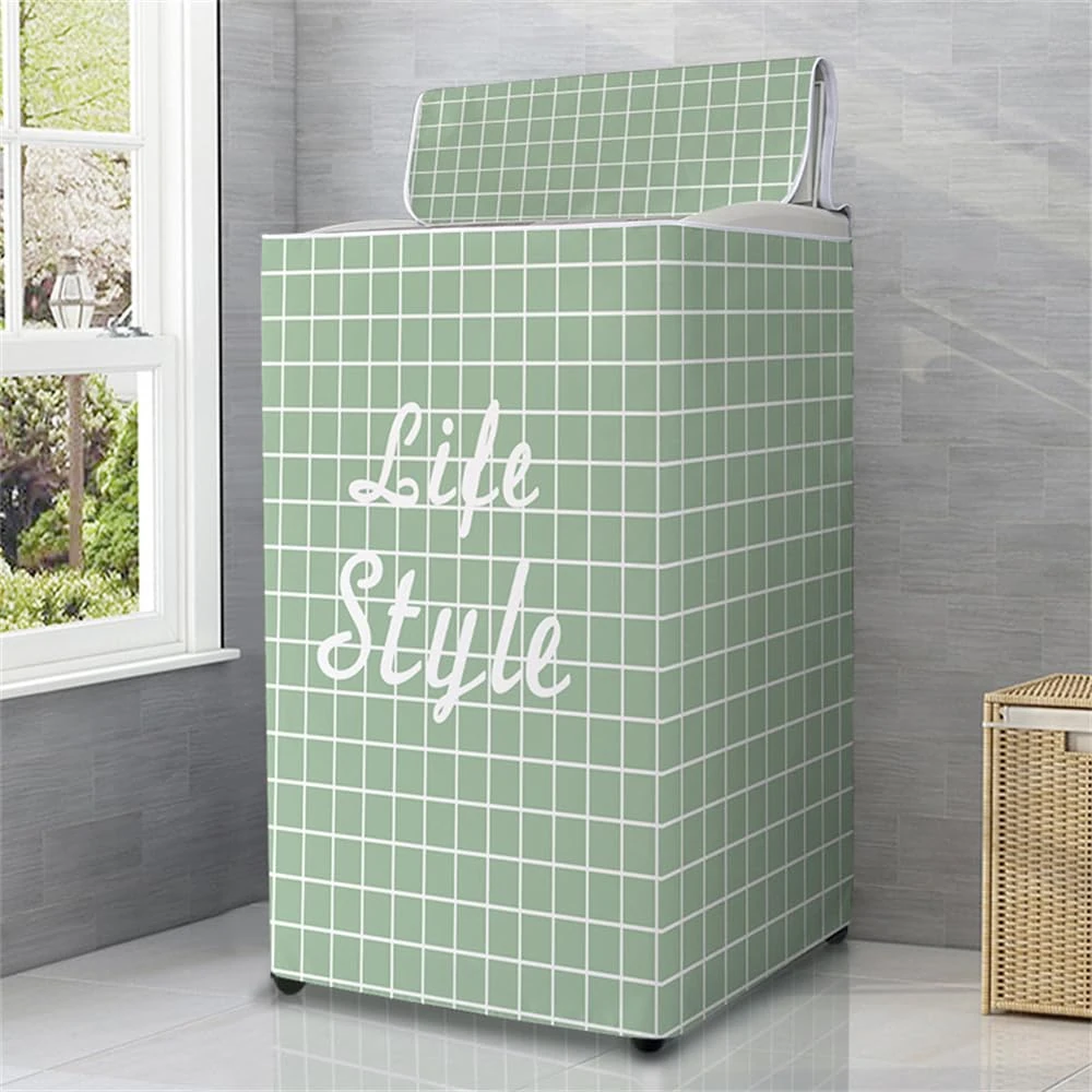 Odot Washing Machine Cover Top Load Waterproof Dustproof Washer Machine Dryer Protector Sunscreen Washer Dryer Cover for Most Top Load Washer Dryer (XL Capacity 8.5-12kg,Green plaid)