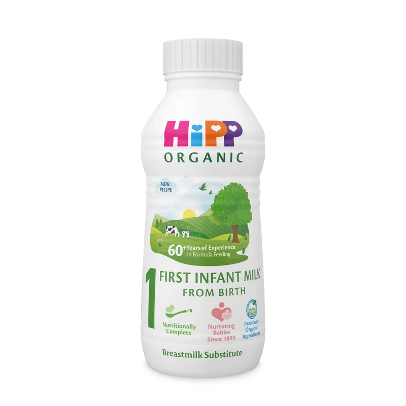 HiPP Organic 1 First Infant Baby Milk Ready to Feed Liquid Formula, From Birth, 470ml
