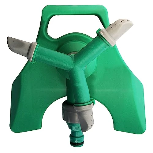 Green Haven Premium Garden Sprinkler in Blue – Automatic Lawn Water Sprinkler with 360 Degree & 3 Arm Rotating Sprinkler for Watering Lawn Plants Flowers Veggies | Large Coverage Irrigation System