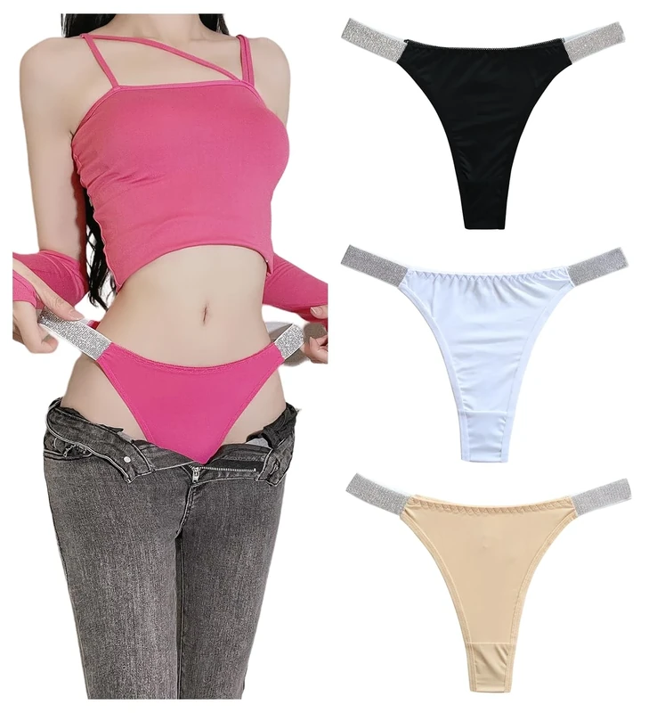 marysgift Women Thongs Seamless No Show Breathable Underwear Stretch Straps T-Back Tangas Panties for Ladies (AZ1,L UK 8 10)