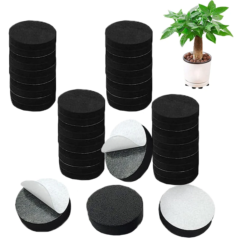 40Pcs Plant Pot Feet,Pot Feet for Outdoor Plant Pots,Non-Slip with Strong Self Adhesive Pads Round Black Flower Pot Feet Risers for Indoor and Outdoor Plant Pots and Furniture.