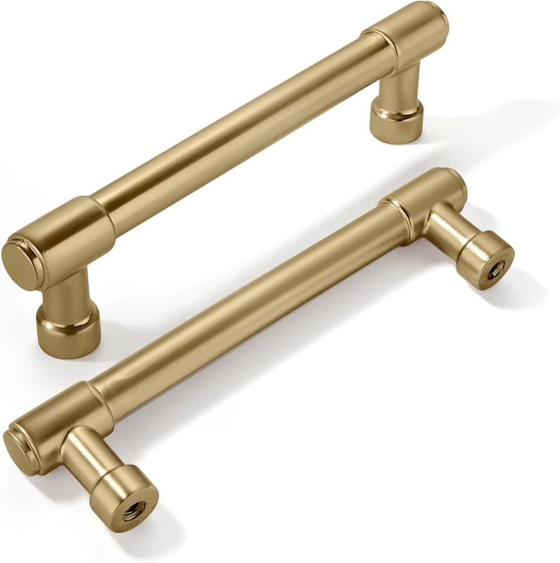 Khtumeware 20 Pack Brushed Brass Cabinet Pulls - 3-3/4 Inch(96MM) Hole Centers - Brushed Gold Handles for Kitchen Cabinets and Cupboards