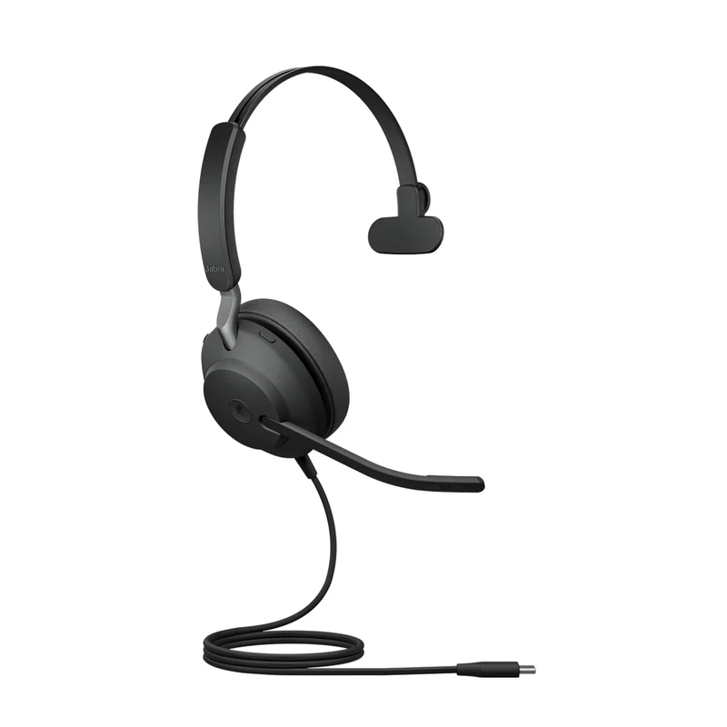 Jabra Evolve2 40 SE - Mono-Headset mit verlängertem USB-C-Kabel, Geräuschunterdrückung und 3-Mikrofon-Technologie - Mit allen führenden Unified Communications-Plattformen kompatibel - Schwarz