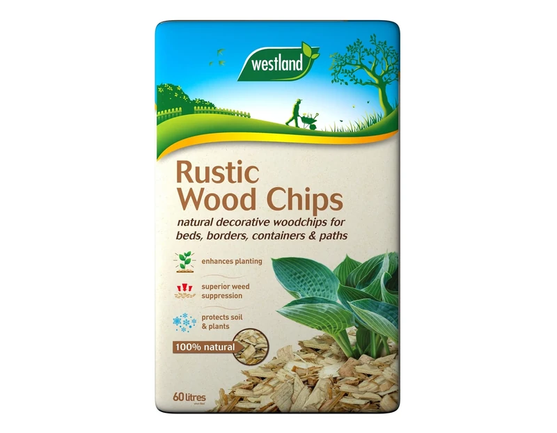 SuperGift.com 60L Rustic Wood Chips – Root Insulation & All-Weather Protection for Healthy Plants