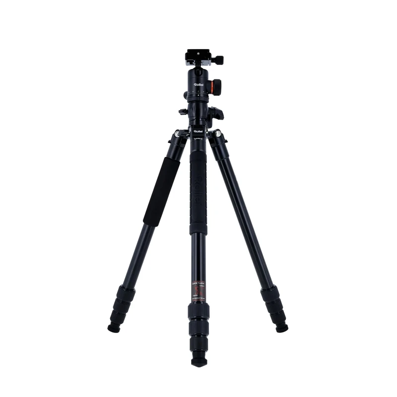 Rollei C5I MAKRO PRO I Carbon Tripod I Black I 3D Ball Head I Monopod I Smartphone Holder I Quick Release Plate I 90° Rotating Centre Column