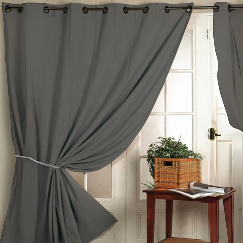 HomeMaison Blackout Curtain M1 Fire Resistant Curtain Charcoal 240 x 260 cm - Image 1
