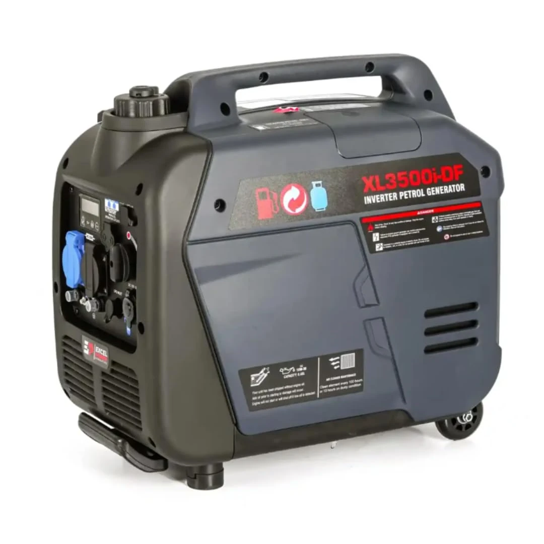 Excel Power XL3500i-DF 3.2KW Dual Fuel True Sine Wave Petrol Inverter Generator Ideal For Camping, Fishing, Motorhome, Caravan, Outdoor Adventure 2 Year Warranty