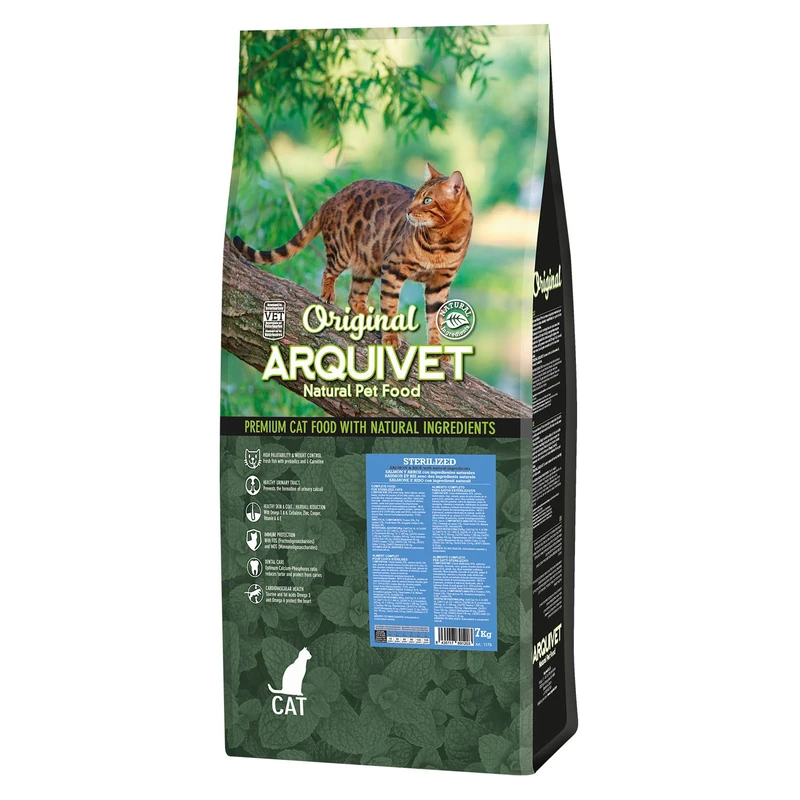 Arquivet -Original - Sterilized - Food for Sterilized Cats - Salmon and Rice - 7 kg