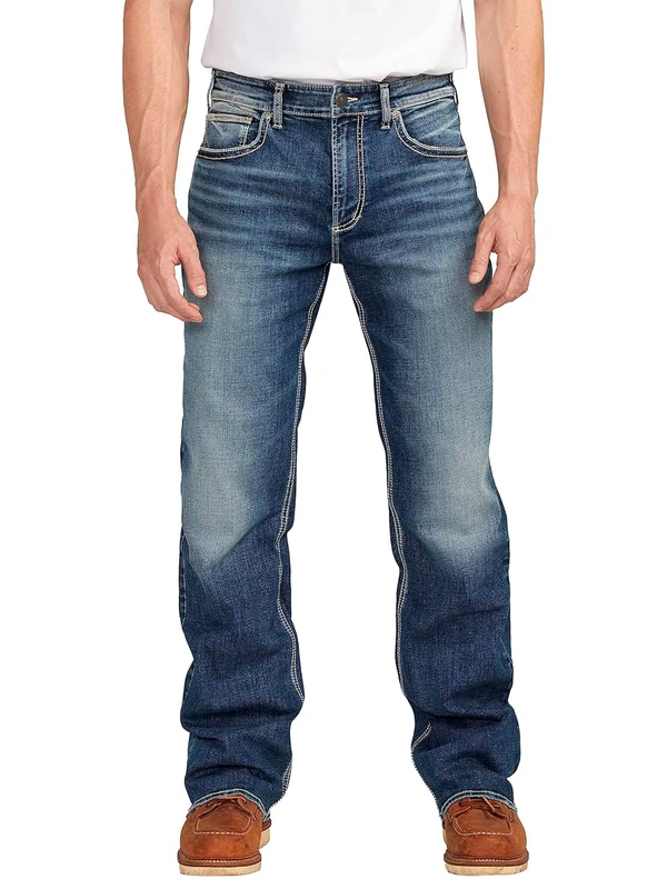 Silver Jeans Co. Men's Craig Classic Fit Bootcut Jeans, Dark Wash Ecf349, 32 W/32 L