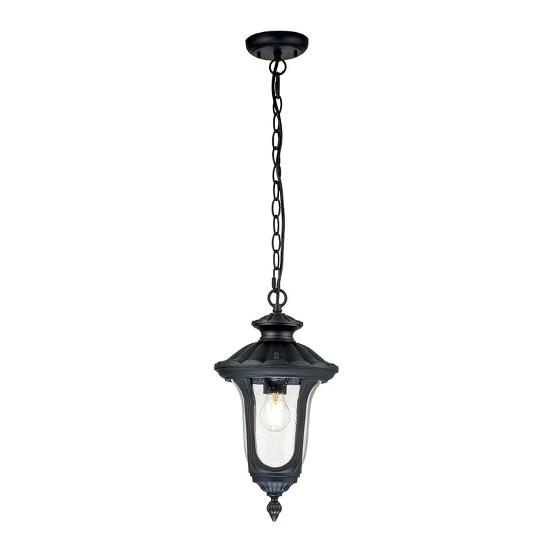 Elstead Chicago Ceiling Light for Outdoors Black Structured, IP44