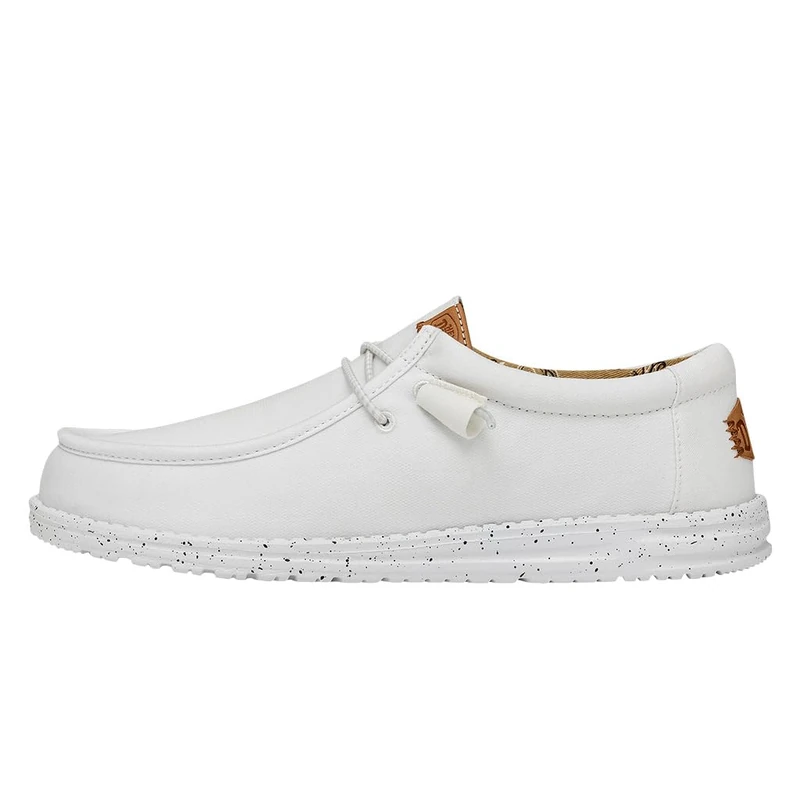 HEYDUDE Men's Wally Washed Canvas White Casual Moccasin 47 EU