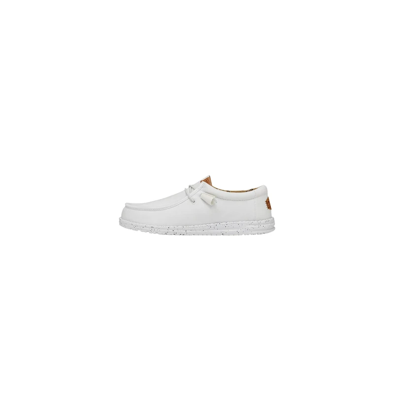 HEYDUDE Wally Washed Canvas, Men's Slip-On Loafer Shoes, White, 12 UK
