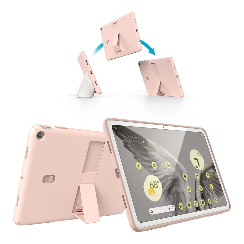 Speck Google Pixel Tablet 2023 Case and Stand - Full Back, Thin, Scratch Resistant, Drop Protection & Adjustable Kickstand - Works with Google Pixel Charging Speaker Dock - Coral & Rose StandyShell - Image 1