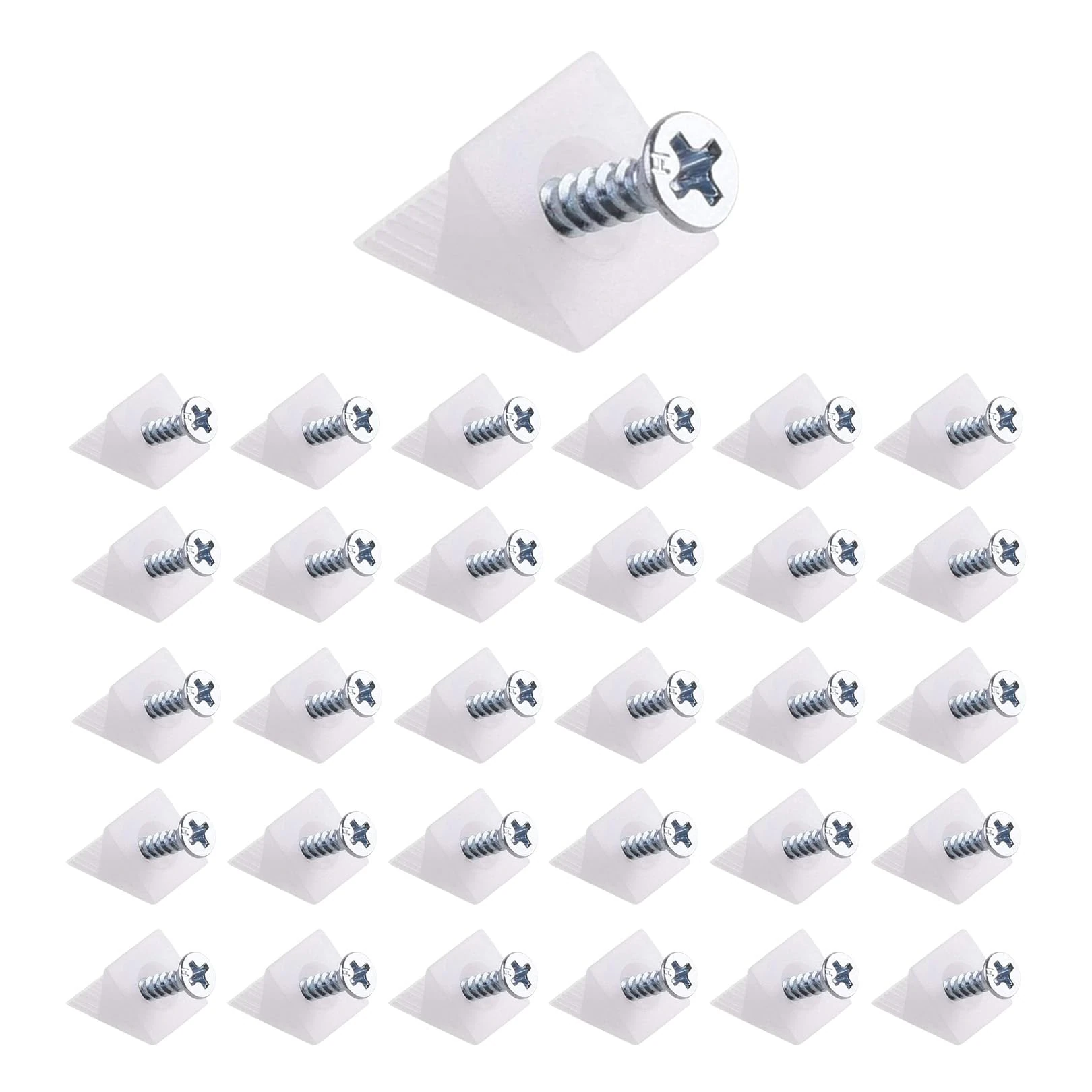 30pcs Drawer Repair Kit, Drawer Repair Kit with Screws,Drawer Supports Drawer Bottom Sagging Repair Fix Mending Wedges, Plastic Corner Brace Angle Code Bracket Fastener with Screws for Furniture